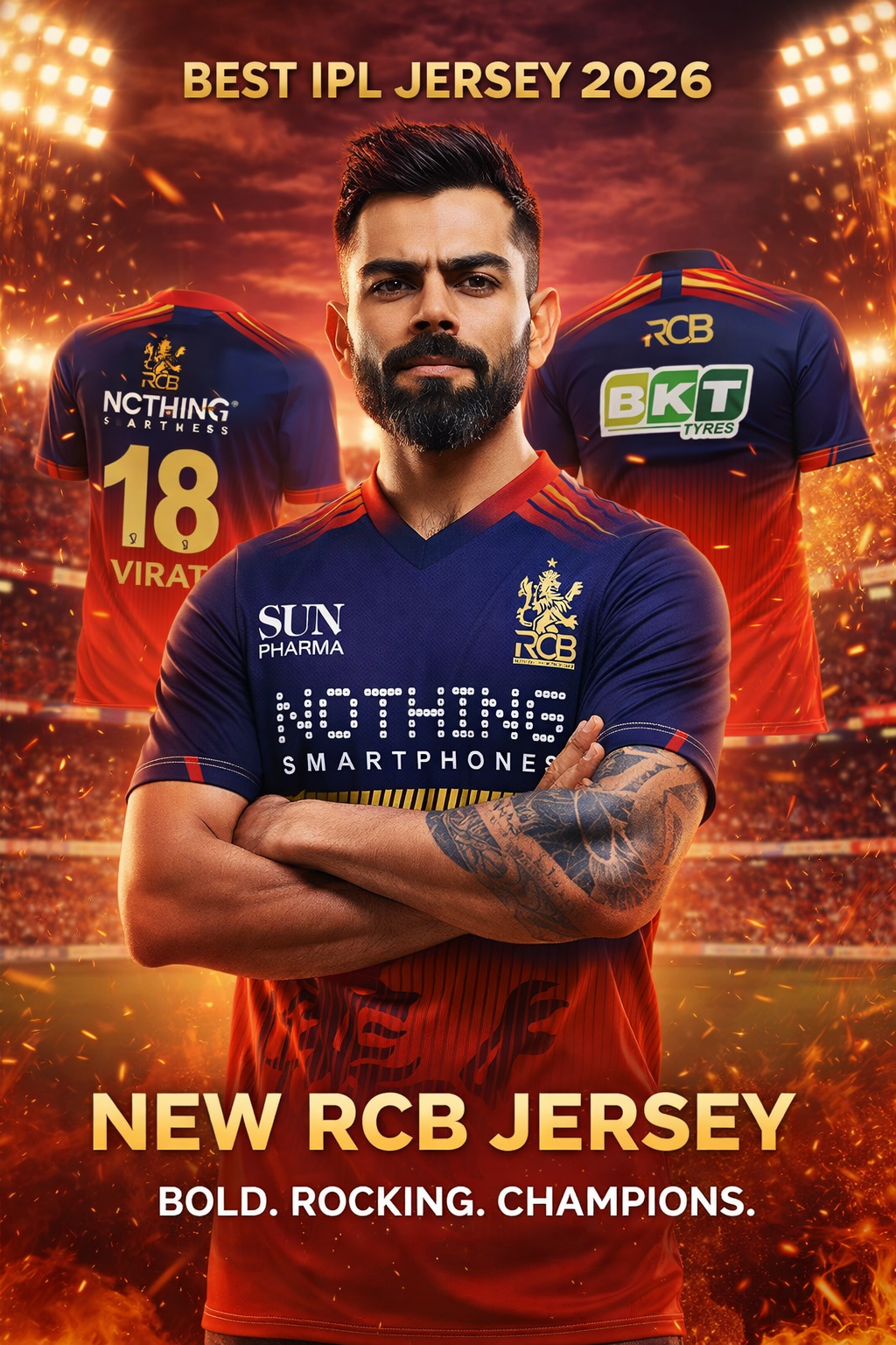 RCB IPL 2026 Official Jersey – Virat Edition | RCB Fan Jersey - View 1